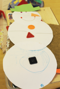 Paper snowman craft project